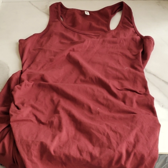 Missufe Sleeveless Racerback Tank Ruched Bodycon Midi in Burgandy Size M  8-10 - Picture 5 of 8